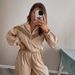 Voya Women's Retro Track Suit Set – Beige & Brown Color Block Zip-Up Jacket + Loose Joggers, Streetwear Style, Casual Oversized Fit, EU Fashion_ecoleips.com