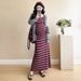 Autumn New Korean Fashion Striped Knitted Maternity Dress_ecoleips.com