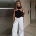 2025 Spring/Summer New Women's Fashion Elegant Design Solid Color Half High Neck Sleeveless Vest Versatile Slim Fit Top_ecoleips.com