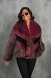 K01 Short Faux Fur Coat With Fox Fur Collar; Fashionable Women's Fur Coat With Plush Fuzziness_ecoleips.com