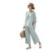 Women's Clothing New Summer Women's Short Sleeved Round Neck Striped Loose Casual Suit_ecoleips.com