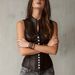New Women's Buckle Design PU Leather Retro Design Vest Top_ecoleips.com