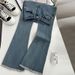 K Retro Micro Flared Jeans For Women, High Waisted Elastic Slim Straight Leg Pants With Frayed Edges, Floor Length Flared Pants For Women_ecoleips.com