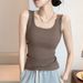 K New Women's Wide Shoulder Vest, U-Neck Underwear Top, Sleeveless Chiffon Vest_ecoleips.com