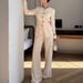 Women's Minimalist Suit Set – White Top & Straight-Leg Pants (S-XL, Autumn & Winter)_ecoleips.com
