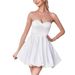 Women's Clothing Tube Top Light Wedding Dress New Bride White Simple Temperament Out Party Short Evening Dress Dress_ecoleips.com