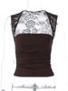 Hugcitar Women Fashion Square Collar Solid Patchwork Lace Sexy Crop Tank Top Summer Clothes Summer Clothes Streetwear Party_ecoleips.com
