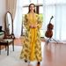 Women's Clothing Fashion Embroidered Yarn Two Piece Robe Long Dress Musilin_ecoleips.com