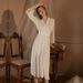 Voya Lace Edge Morning Robe For Bride Bridesmaids, Velvet Long Nightgown, Spring And Autumn Wedding Red Pajamas_ecoleips.com