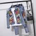 Women's Denim Two-Piece Set Long Sleeve Top And Pants Casual Outfit For Summer_ecoleips.com