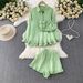 Sweetheart Summer 3-Piece Set – Ruffle Sleeve Blouse + Wrap Bustier + Floral Shorts (Mint/Green/Beige/White/Yellow/Rose, One Size Fits S-L)_ecoleips.com
