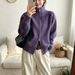 Women's Knitted Cardigan Simple Stand Collar Double Zipper Casual Versatile Top Sweater For Autumn Winter New Style_ecoleips.com