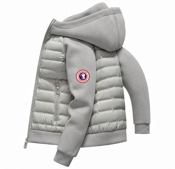 Men's Loose-Fit Hip-Hop Style Padded Jacket – Casual Solid-Color Color-Block Hoodie (Unisex/Couple's Style)_ecoleips.com