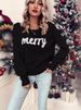 girl European And American Cross-Border Christmas 2025 New Style Letter Knitted Sweater Women's Round Neck Long Sleeve_ecoleips.com
