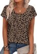 WIHOLL Womens Summer Tops Cap Short Sleeve Shirts Button Down Blouses U Neck T Shirts Fashion Clothing_ecoleips.com