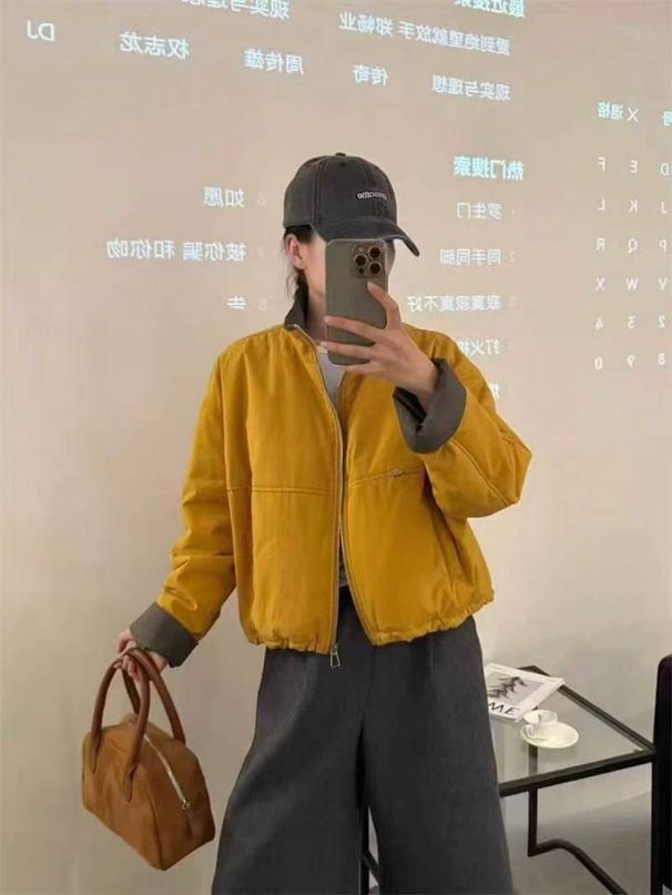 girl 2025 Autumn Winter New Stand Collar Jacket For Women Korean Style Unique Design Solid Color Versatile Fashionable Cotton_ecoleips.com