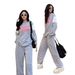 Women's Clothing Retro Style Two Piece Set Letter Print Sweatshirt Loose Fitting Long Pants And Jogger Harem Pants Spring Autumn_ecoleips.com