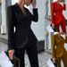 Women's Clothing Black Polka Dot Long Sleeved Suit Jacket Two Piece Set_ecoleips.com