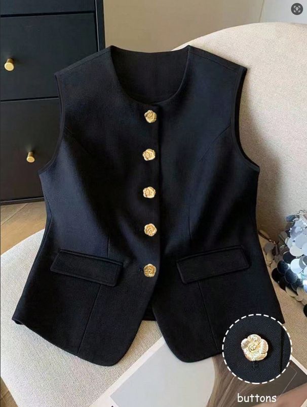 Women's Light Luxury Style Vest Casual Elegant Fashion Shoulder Length High End Outerwear For Spring_ecoleips.com