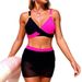 Women's Clothing Two-Piece Swimsuit Sports Bikini Swimwear With Mesh Skirt Regular Fit Polyester Sexy Vacation Style_ecoleips.com