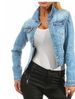 "Women's Slim Fit Denim Jacket - Classic Workwear Style With Contrast Stitching, Lightweight & Comfortable For Spring & Fall"_ecoleips.com