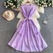 Women's Clothing Women's Sweet Pink Dress Style With Flutter Sleeves Tie Waist Ruffled Midi Skirt For Spring And Autumn_ecoleips.com
