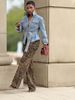 Women's Clothing Women's Casual Washed Denim Jacket With Pocket Waist Cinching Tie For Formal & Casual For Women_ecoleips.com