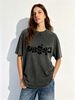 etro Fade Washed Women Cotton Tee, Baggy Minimal Plain Short Sleeve Top, Lightweight Versatile Casual Apparel For Spring Summer Everyday Look_ecoleips.com