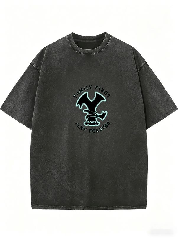 Women's Retro Loose Street Tee, Vintage Washed Cotton Summer Top_ecoleips.com