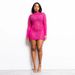 Women's Sheer Mesh Bodycon Dress With Rhinestone Embellishments – Sexy High Waist Mini Dress (S-XXL, Black/Rose Gold/Gold)_ecoleips.com