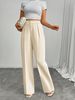 K High Waisted Suit Pants New Women's Casual Loose Straight Leg Business Commuting Wide Leg Pants For Women_ecoleips.com