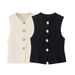 Aria Basics Z Cross-Border Women's Clothing 2025 New European And American Style Knitted Round Neck Sleeveless Simple Tank_ecoleips.com