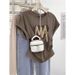 Women's Flutter Sleeve T-Shirt - Side Pleats & Waist-Defining Fit (M-2XL, 7 Colors With Shoelace Heart Detail)_ecoleips.com