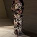 Modest Abaya Dress Floral Jacquard Mesh Gown – Black Rose Embroidery A-Line Evening Dress With Square Neck & Puff Sleeves (S-XXL)_ecoleips.com