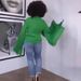 Women's Clothing Stand Up Collar Large Trumpet Sleeve Tops Women's Dresses Women's Fashion_ecoleips.com