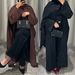 Elegant Long Sleeve Kimono Cardigan With Detachable Cape – Versatile Open Front Cover-Up For Women, Modest Fashion, Boho & Evening Wear_ecoleips.com