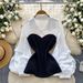 Elegant French-Inspired Layered Blouse With Ruffle Lantern Sleeves & Peplum Hem – Office & Casual Wear (White/Blue/Black/Pink)_ecoleips.com