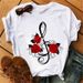 Foreign Trade Women's Fashion Printed Vintage Rose And Musical Note T-shirts Wholesale_ecoleips.com