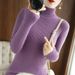 Women's High Neck Ribbed Knit Sweater - Slim Fit Long Sleeve Turtleneck Pullover For Work & Casual Wear_ecoleips.com