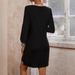 Women's Clothing V Neck Long Sleeve New A Line Dress_ecoleips.com