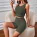 High-Waisted Casual Home Wear: Fashionable Round-Necked Women's Suit_ecoleips.com