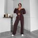 "Women's Zip-Up Hoodie & Drawstring Pants Set - Long Sleeve Sportswear For Gym, Yoga & Casual Wear"_ecoleips.com