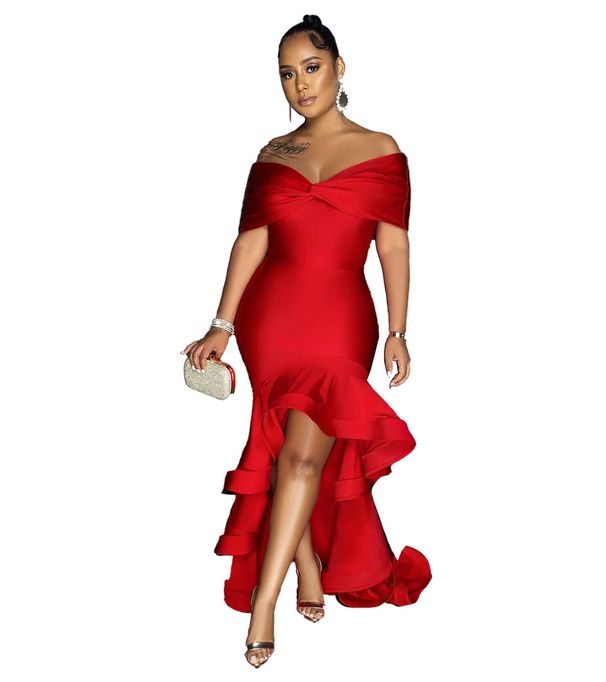 Women's Clothing Sexy One Shoulder Tube Top Hip Wrapped Elastic Waist Mopping Lace Dress_ecoleips.com