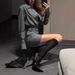 Europe, America Spring And Summer New Striped Top Short Skirt Two-piece Casual Suit Women_ecoleips.com