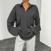 Women's Casual Polo Collar Long Sleeve Top European American Style Loose Base Layer Spring Summer_ecoleips.com
