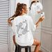 Women's Oversized Casual T-Shirt Soft Brushed Milk Silk Blend Tee Streetwear Essential Minimalist Print round Neck Short Sleeve Top_ecoleips.com