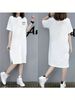 Large Size Short-sleeved Casual Dress For Women In Summer New Loose Mid-length Over-knee Slit T-shirt Skirt_ecoleips.com