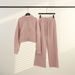 Women's Hooded Loose Sweatshirt Set Fleece Lined Yoga Suit Sports Cardigan Scuba Jacket Half Raise Design_ecoleips.com