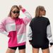Women's Color Block Hooded Sweatshirt, Casual Loose Fit Long Sleeve Pullover, Soft Polyester-Spandex Blend Top For Fall & Winter (S-XXL)_ecoleips.com