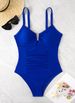 Women's Clothing Women's Solid Color Padded One Piece Swimsuit Suitable For Russia Regular Fit Vacation Style Swimwear_ecoleips.com